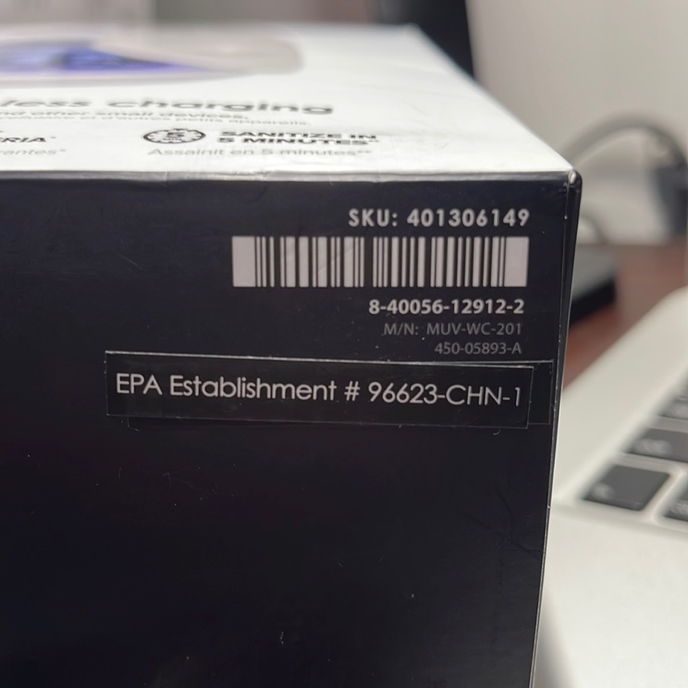 NIB Mophie UV Sanitizer with 10w Wireless Charging Lid - Picture 7 of 7